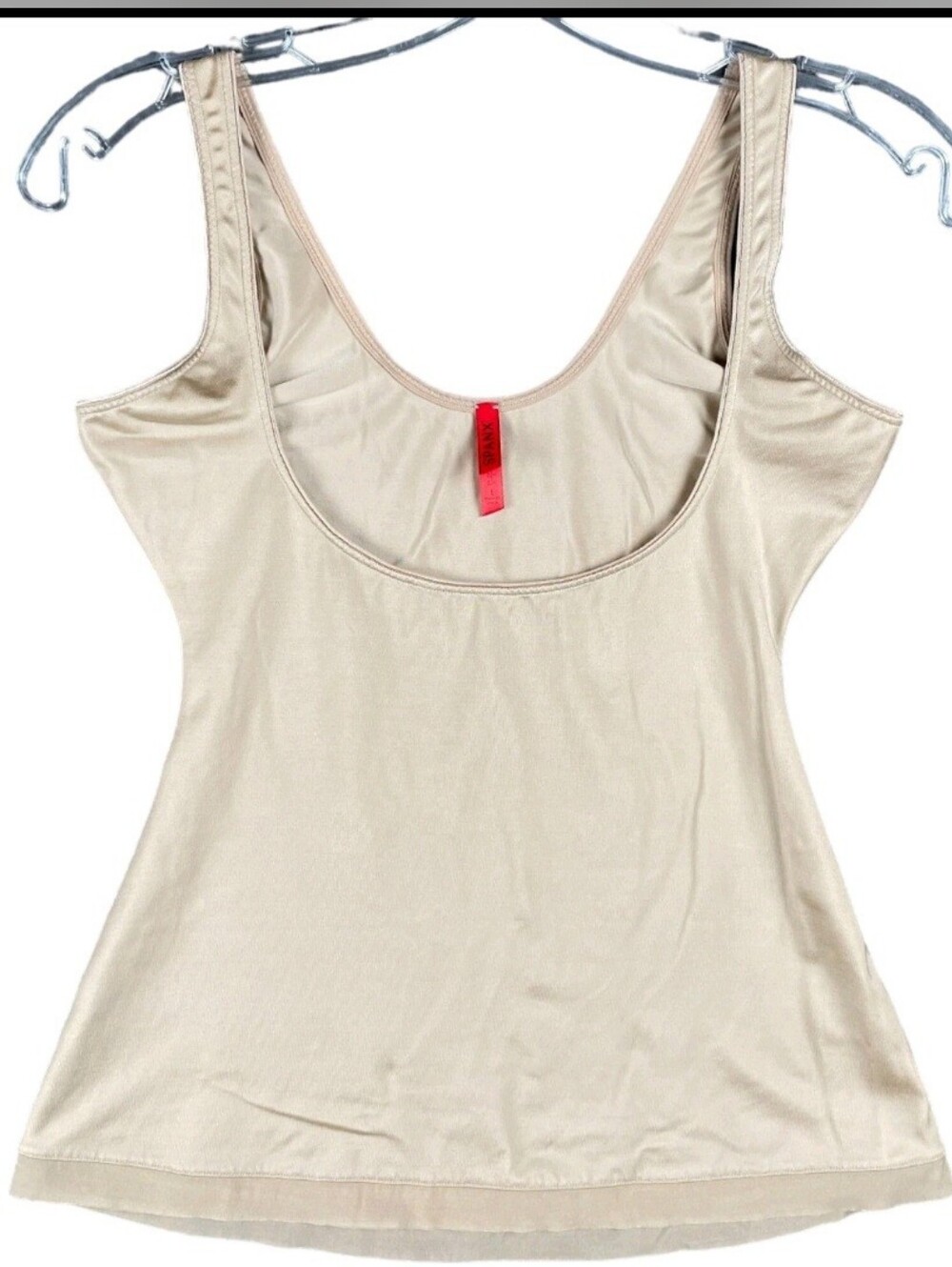 Spanx XL Beige Open Bust Shaping Tank Top Scoop Neck Compression Cami